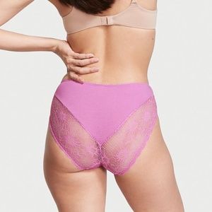 Victoria's Secret Stretch Cotton High-Leg Brief Panty Orchid Pink Small NEW